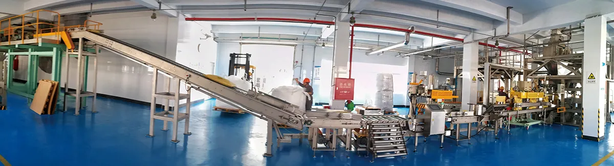 Dây chuyền cân, đóng bao và xếp pallet tự động cho chất phụ gia giặt là