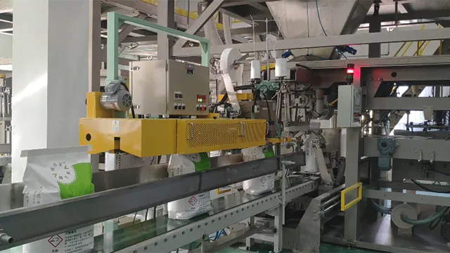 Máy đóng bao và xếp pallet tự động cho Sodium formate (Natri format) Organic Chemical, Vũ Hán, Trung Quốc (800 bao/giờ)
